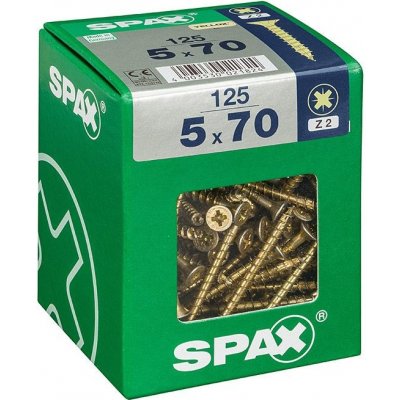 Spax Yellox Univerzální vrut, ø 5 × 70 mm, PZ2, zápustná hlava, 125 ks 4081020500708 – Hledejceny.cz