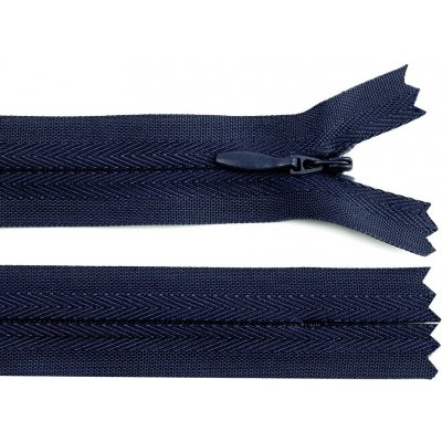 Spirálový zip skrytý No 3 délka 30 cm, malé, 330 modrá tmavá – Zboží Mobilmania