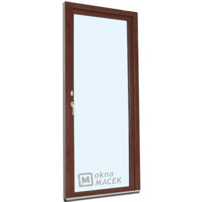Kömmerling balkonové dveře 70 AD OS levé ořech/bílá 70 x 210 cm oboustranná klika + FAB + hliníkový práh – Hledejceny.cz