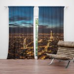 Sablio Závěs Noční Paříž: 2ks 140x250cm – Hledejceny.cz