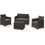 KETER EMMA 2 SEATER Set zahradní s úložným stolem, grafit/šedá – Sleviste.cz