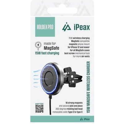 iPEAX držák do auta s bezdrátovým nabíjením HOLDEX PRO černý 90010148 – Hledejceny.cz