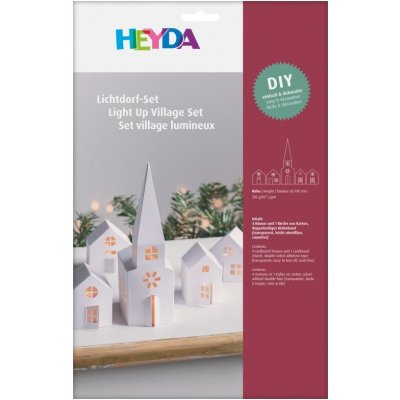 Heyda 3D papírové výřezy - domečky bílé (5ks) – Zboží Dáma