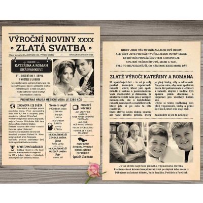 Dárek k výročí svatby - noviny 1+1, ročník na přání – Hledejceny.cz