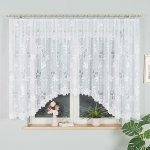 Dekorační oblouková krátká záclona na žabky RENATA 150 bílá 400x150 cm MyBestHome – Hledejceny.cz