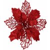 SPRINGOS Vánoční hvězda s klipem 14x16 cm červená