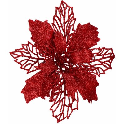 SPRINGOS Vánoční hvězda s klipem 14x16 cm červená – Hledejceny.cz