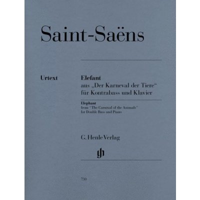 Camille Saint-Saëns Elephant The Carnival Of The Animals noty na kontrabas, klavír