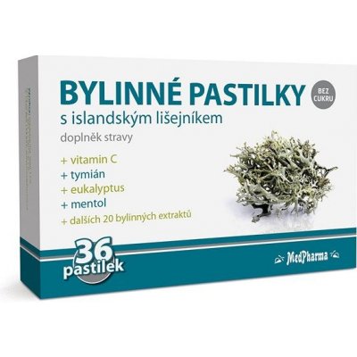 MedPharma BYLINNÉ PASTILKY S ISLANDSKÝM LIŠEJNÍKEM 36 ks – Zboží Dáma