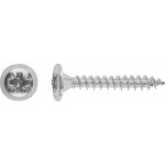 Vrut do zadní nábytkové desky s talířovou hlavou PZ2 bíle pozink. 4x20mm, 30ks – Hledejceny.cz