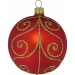 Ornex Vánoční ozdoba skleněná koule ornamenty červená 8 cm – Hledejceny.cz