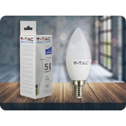 V-tac E14 LED žárovka 7W 600Lm , SAMSUNG chip, C37 Teplá bílá