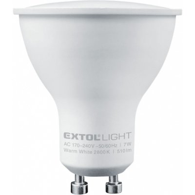 EXTOL LIGHT žárovka LED reflektorová, 7W, 510lm, GU10, teplá bílá – Hledejceny.cz