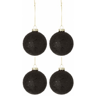 4ks černé vánoční koule Baubles stars black Ø 10cm J-Line by Jolipa – Hledejceny.cz
