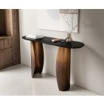Delife Konzolový stolek Solena 135x40 cm mramor černá stříbrná kov zlatá Fusion Finish – Zboží Dáma
