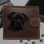 Carlo Kožená peněženka s motivem psa Cane Corso zdarma jméno nebo text pánská vínová – Zbozi.Blesk.cz