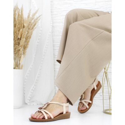 Cathay moda Bílé letní sandály 6008-2WH