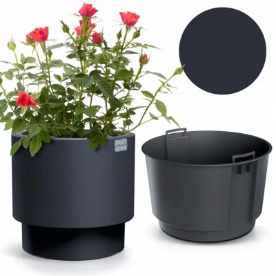 Prosperplast Květináč s vkladem HEOS 46,8 cm antracit – Zboží Dáma