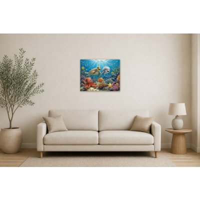 Obraz na plátně – Veselí podmořští kamarádi 75 × 60 cm – Hledejceny.cz
