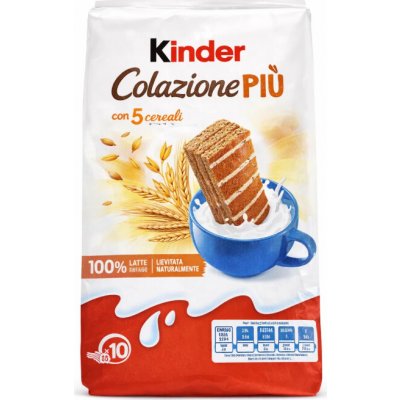 Kinder Colazione Più s 5 cereáli snídaňové řezy 10 ks 290 g – Zboží Dáma