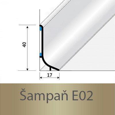 Profil Team soklová lišta Šampaň Q63 E02 2,7 m 40 mm – Zbozi.Blesk.cz