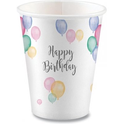 Amscan Papírové kelímky Happy Birthday objem 0,25 l – Zbozi.Blesk.cz