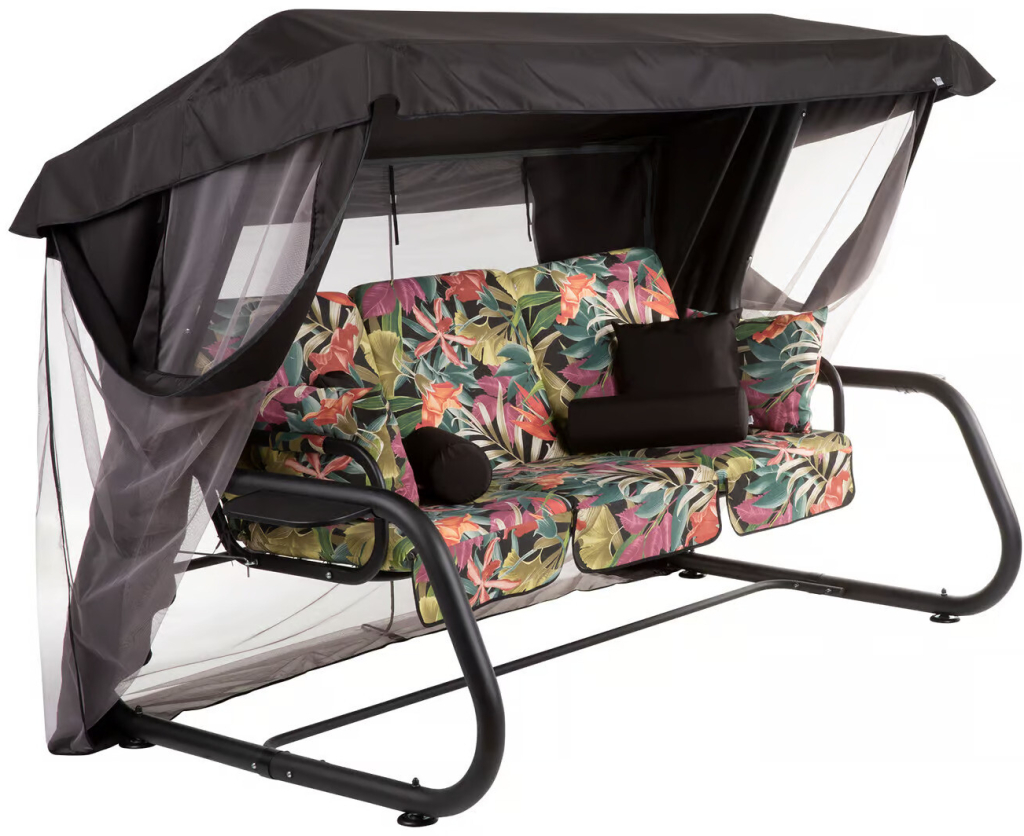 PATIO Venezia Lux Black Edition s moskytiérou, polštářky a bočními stolky G052-23IB 448546