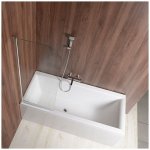 VILMA vanová zástěna 60x140cm, chrom, čiré sklo ( AQ6014 ) – Zboží Mobilmania