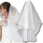 Camerazar Dvojitý Svatební Závoj na Vlasy, Bílý Tyl, 84 cm – Zboží Mobilmania