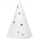 Čepičky bílé s puntíky Rose Gold 6 ks – Zboží Mobilmania