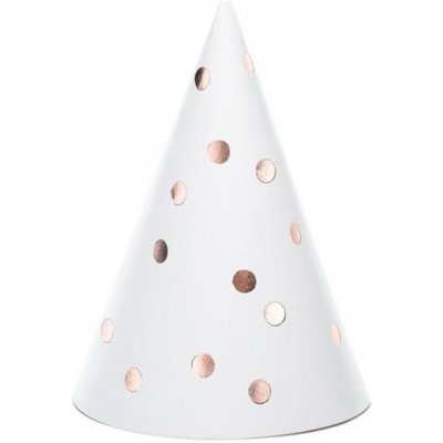 Čepičky bílé s puntíky Rose Gold 6 ks – Zboží Mobilmania