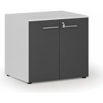 Primo Kancelářská skříň s dveřmi WHITE, 735 x 800 x 640 mm, bílá/grafit – Zboží Dáma
