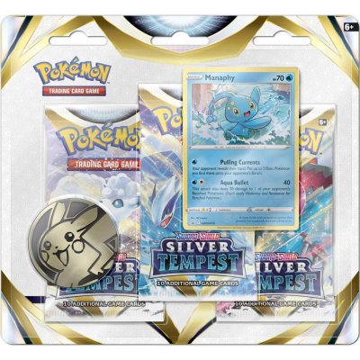 Pokémon TCG Silver Tempest 3 Pack Blister booster Manaphy – Zboží Mobilmania