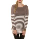 Koucla sweater/dress striped with buttons CAPPUCCINO – Hledejceny.cz