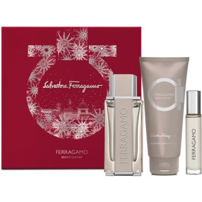 Salvatore Ferragamo Bright Leather EDT 100 ml + sprchový gel a šampon 2 v 1 100 ml + cestovní sprej 10 ml – Zboží Mobilmania