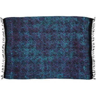 Sarong BOB Batik Tajfun černo modro fialová – Zboží Dáma