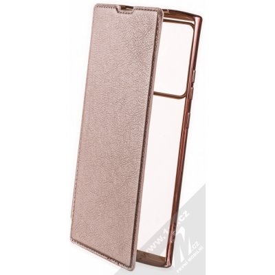 Pouzdro 1Mcz Electro Book Samsung Galaxy Note 20 Ultra růžově zlaté