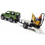 Bruder 2593 Land Defender s přívěsem a JCB mikrobagrem – Zboží Dáma
