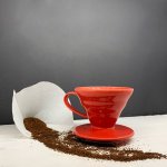 Hario Dripper V60-01 Ceramic Red – Sleviste.cz