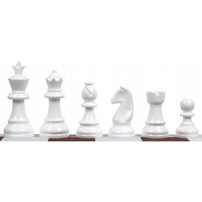 Šachové figurky Staunton 6, plastové (král 95 mm) - sněhově bílé Sunrise Chess & Games – Hledejceny.cz