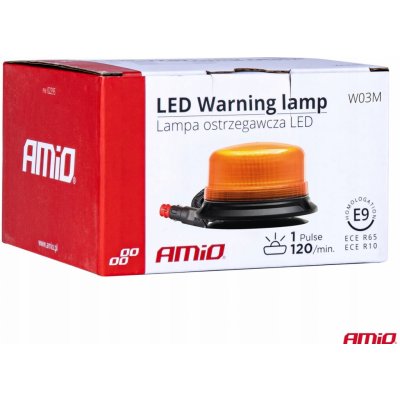 Amio Výstražný LED magnetický oranžový maják 12/24V - 36 LED s homologací E9 - W03M | Zboží Auto