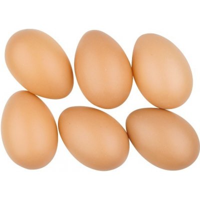 Vajíčka plastová 8 cm bez šňůrky, 6 ks v sáčku, hnědá – Zboží Mobilmania