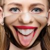 Karnevalový kostým Ali Zábavná maska na obličej 3D potisk vypláznutý jazyk