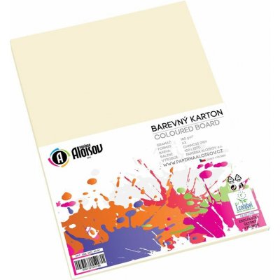 Barevná čtvrtka, 50ks, A3, 180g/m2, krémová – Zboží Dáma