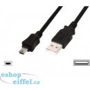 Digitus DK-300108-018-S Premium kabel USB A samec na B-mini 5pin samec, 2xstíněný, 1,8m, černý