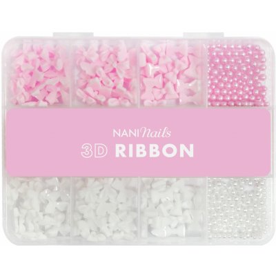 NANI 3D Mašličky bílé růžové červené – Zboží Dáma