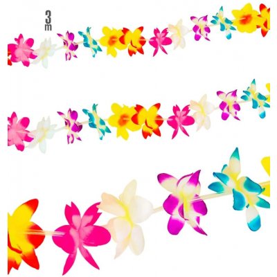 Barevná květinová girlanda, 3 m – Zboží Mobilmania