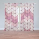 Sablio Záclony Tříbarevné růžové pletení: 2ks 150x250cm – Hledejceny.cz