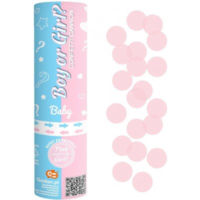 KONFETY vystřelovací Boy or Girl růžové 15cm – Sleviste.cz