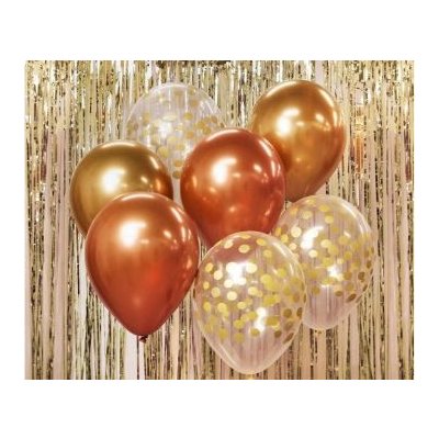 Sada latexových balónků chromovaná růžovozlatá rosegold 30 cm